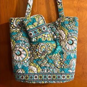 Vera Bradley Peacock Tote & Eyeglass Case.